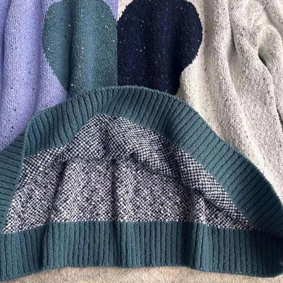 Free People Heart Love Sweater Blue Combo - Picture 3 of 9